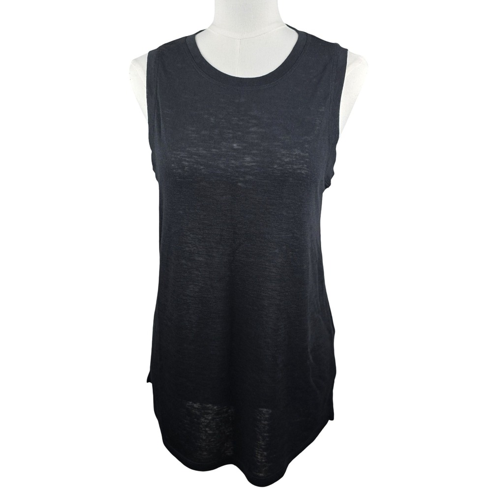 Athleta Breezy Tank Camisole Women Medium Tall Black Activewear Athleisure Gym